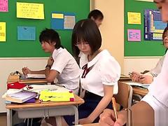 Nippon schoolgirl fingered and pussylicked