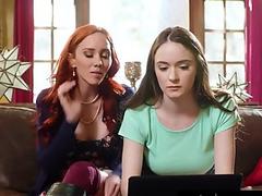 MOMMY'S GIRL - Dirty Hazel Moore Teaches Her Redhead Stepmom How To Use A Computer The Proper Way