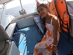Rented a boat for a day and had sex on it with his Asian teen girlfriend