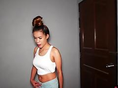 Big boobs Thai amateur slut fucked hard from behind after big cock sucking